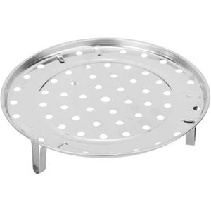 Stainless Steel Steam Holder Steam Rack Round Steaming Plate for Pots Pans Crock Pots with Supporting Feet(Medium diameter 24cm)