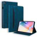 Case for Samsung Galaxy Tab S6 Lite 10.4 inch 2022/2020 Folio Stand Case SM-P610/P613/P615/P619 PU Leather Business Wallet Protective Cover with Card Holder Multiple Viewing Angles,Peacock blue