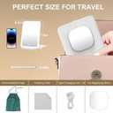 Mocado LED Foldable Travel Makeup Mirror - 5x7 inches 3 Colors Light Modes USB Rechargeable Touch Screen, Portable Tabletop Cosmetic Mirror for Travel, Cosmetic, Office (White)