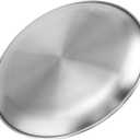 MUKCHAP 6PCS 11.81 Inch Stainless Steel Plates, Silver Flat Metal Dishes, Camping Serving Dinner Plats for Snack, BBQ