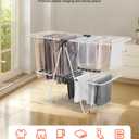 VEVOR Clothes Drying Rack, 2-Tier Foldable Laundry Dryer Rack with Sock Clips & 31 Dry Rods, Metal Height Adjustable Drying Racks for Outdoor & Indoor, Free-Standing & Space-Saving Hanger, White, 59"d X 23.6"w X 41.7"h