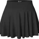 OQQ Women Mini Skirts 2 in 1 Flowy Basic Versatile Stretchy Flared Casual A-line Skirt with Pockets XL