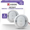 Kidde Smoke and Carbon Monoxide Detector, Hardwired with AA Battery Backup, Wire-Free Interconnect, Voice Alerts, LED Status Light, 85 dB Alarm, 5-inches, 30CUAR-VRF, EXP: 10 Years After Installation