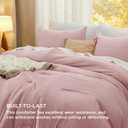 Bedsure Queen Comforter Set, Pink Soft Prewashed Bedding for All Seasons, 3 Pieces GentleSoft™ Bed Set, 1 Lightweight Comforter (90"x90") and 2 Pillowcases (20"x26")