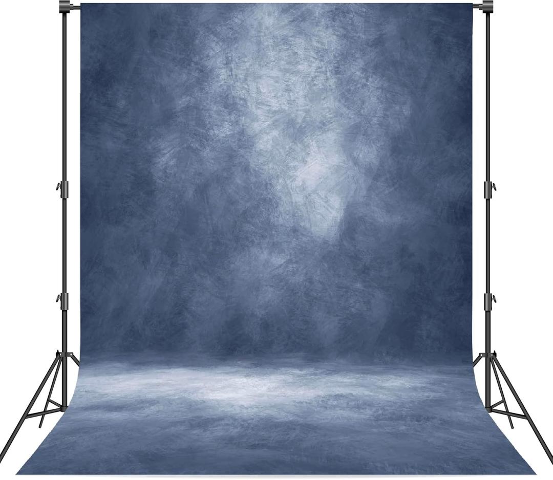 Abstract Professional Photography Backdrop for Portrait Photo Props Booth Background Photoshoot Studio with Polyester Fabric Roller Pocket on Top (8x10ft,Blue,No Stand)