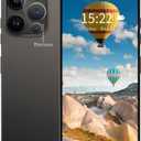 16PROMA X Unlocked Smartphone 6.9" HD Screen 6+256GB Smartphone with 128G Memory Card New System 6800mAh Long Battery Dual SIM/Fingerprint Lock/Face ID/GPS (Black)