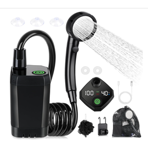 Spopal Portable Shower for Camping, [LongLasting] 6000mAh Rechargeable Camping Shower with Intelligent LED Display, 4 Spray Modes, IPX7 Waterproof Outdoor Camp Pump for Hiking, Travel, Car, Pet