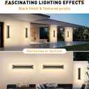 Modern Outdoor Wall Lights -𝟐𝟒 𝐈𝐍 Long Exterior Lighting Fixtures,Black LED Outdoor Wall Sconce Use for House,Porch,Garage,Front Door, Patio,IP65 Waterproof,3000K Warm White,24W,2 Packs, 23.6IN-2 PCS