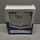 The Dreidel Company Traditional LED Electric Silver Matte Hanukkah Menorah Full Size 13 Inches Tall Battery or USB Powered - Includes a Micro USB Charging Cable