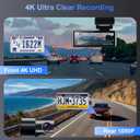 Dash Cam Front and Rear,4K UHD Dual Dash Camera for Cars,Built-in 5G WiFi GPS,64GB Card,170Wide Angle,Car Camera with 3.2" Screen,Night Vision,App Control,Loop Recording,HDR,24H Parking Mode