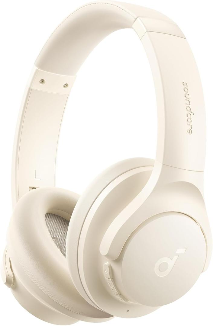 Soundcore by Anker Q20i Hybrid Active Noise Cancelling Headphones, Wireless Over-Ear Bluetooth, 40H Long ANC Playtime, Hi-Res Audio, Big Bass, Customize via an App, Transparency Mode (White)
