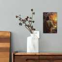 2 x ALKB Jesus and Lamb Metal Sign Wall Art Gifts for Christians.He Left The 99 to Rescue Me Sign Print Christian Home,Office,Bedroom Wall Decor 8 x 12 Inch