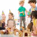 68 Pcs Adopt A Puppy Party Favors Set with 16 Mini Plush Teddy Dog 16 Hats 16 Paper Boxes 16 Adoption Card and Blackboard Chalk Fence Artificial Lawn for Adopt Birthday Party Supplies (Color Style 1)