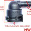 NW12 Coolant Hose Connector,Quick Connect Fitting Elbow, 90° Radiator Joint