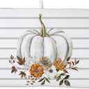 Fall Decor Dish Drying Mat for Kitchen Counter 18"x24", Stripes White Pumpkin Decorative Coffee Mat Dishes Drying Pad Absorbent Drainer Mat Kitchen Countertop Protector Easy Clean