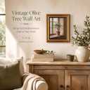 Gold Framed Wall Art, Vintage Olive Tree Canvas Prints – Farmhouse Mediterranean Window Botanical Pictures Decor, Rustic Neutral Artwork for Living Room, Dining Room 9x11 inch