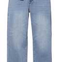 Baggy Jeans for Men Y2K Streetwear Vintage Wide Leg Trousers (Blue, L)
