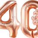 KatchOn, Giant Rose Gold 40 Balloon Numbers - 40 Inch | Rose Gold 40th Birthday Balloons for Women | 40th Birthday Decorations Women | Number Balloons for Happy Anniversary Decorations