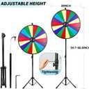 30 Inch 18 Slots Large Spinning Prize Wheel, Heavy Duty Spin Wheel Height Adjustable 54-67 Floor Stand Fortune Spinner with Dry Erase Marker & Eraser for Game Carnival and Tradeshow