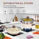 Sweetcrispy 17 Pcs Nonstick Pots and Pans, Non-toxic Kitchen Cooking Set, Induction Kitchen Cookware Sets Non Stick with Stay-Cool Handles, Oven Safe, Beige