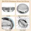 kathson Shallow Stainless Steel Cat Bowls 24 Pcs Whisker Fatigue Cat Dishes Flat Dog Feeding Saucers Pet Food and Water Plate Set for Kitten Puppy and Other Small Animals (7.00 Inch Dia)