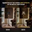 Small Lamp Shades For Table Lamps 5x9x7'', Black Metal Lamp Shade With Gold Lining, Easy Install Replacement for Small Table Lamp, Etched Forest Lampshades For Table Lamp
