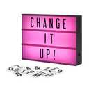 My Cinema Lightbox Cinema Light Box Letter Board - 12x9-Inch Light Up Signs with 100 Letters, Numbers, and Symbols - Neon Sign with White LED, RGB, and Color Freeze Mode for Home Decor (12"x9", RGB - Color changing light)