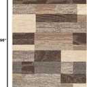 SUPERIOR Indoor Area Rug, Jute Backed, Modern Geometric Patchwork Floor Decor for Bedroom, Office, Living Room, Entryway, Hardwood Floors, Rockwood Collection, 5' x 8', Slate