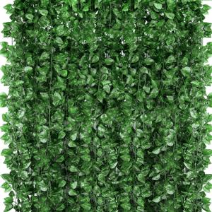 360 Feet 48 Pack Fake Greenery Hanging Garland, Ivy Leaf Plants, Vine Leaves, Fake Flowers Foliage for Bedroom Garden Wall Decor 