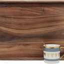 20 x 12.5 Inches Medium Rectangle Black Walnut Wood Ottoman Tray with Handles, Serve Tea, Coffee or Breakfast in Bed, Classic Wooden Decorative Serving Tray