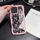 for iPhone 16 Pro Max Wavy Clear Silicone Bow Ribbon Women Trendy Cute Kawaii Girly Aesthetic Protective Shockproof Phone Cases with Beaded Phone Strap Lanyard Pink