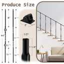 30 Pack Wrought Iron Balusters for Staircase Interior, 1/2" x 44" Hollow Deck Spindles Stair Railing Indoor with 60 Fixed Swivel Shoes, Metal Double Basket Decorative Stair - Matte Black