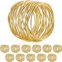 URWOOW Twisted Wire Mesh Napkin Rings Holders Dcor Dinner Party Wedding Christmas Gathering (Gold 12pcs)