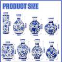 Dandat 8 Pcs Mini Chinoiserie Bud Vases Ceramic Blue and White Floral Chinese Porcelain Vase Set for Shelf Table Centerpieces Home Decor(Vintage)