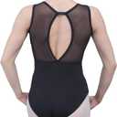 Black Mesh Back and Droplet Keyhole Cutout Leotard (X-Large)