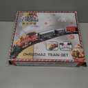 Shemira Christmas Train Set, Train Toys for Boys Girls, Toy Train with Smoke, Light and Sound, Steam Train Sets for Around Christmas Tree, Christmas Train Toys Gifts for 3 4 5 6 7 8+ Years Old Kids (Multicolor)