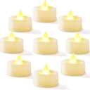 Homemory 24-Pack Flameless LED Tea Lights Candles Battery Operated, 200+Hour Fake Electric Candles TeaLights for Votive, Halloween, Ofrenda, Diya, Wedding Centerpiece Table Decor, Funeral, Christmas (Warm White Light, White Base)