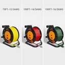 DEWENWILS Extension Cord Storage Reel with 4-Grounded Outlets, Heavy Duty Open Cord Reel for 12/3,14/3,16/3 Gauge Power Cord, Hand Wind Retractable, 10A Circuit Breaker, Rocker Power Switch