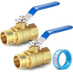 1 inch NPT Brass Ball Valve-Heavy Duty Forged Brass Shut Off Valve Fitting with Female to Male NPT Thread Full Bore Port & 1/4 Turn Long Handle, for Water Oil Gas, Flow & Direction Control