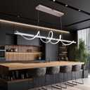 47.24" Modern Chandelier Led Pendant Light for Kitchen Island Lighting Dimmable Modern Led Chandelier for Dining Room Over Table,Creative Snake-Shaped Twist Design Kitchen Ceiling Hanging
