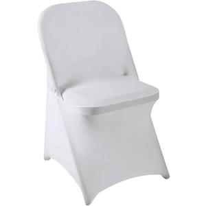Howhic Folding Chair Covers for Party 12pcs, Sliver Universal Spandex Chair Covers for Folding Chairs, Stretchy Fitted Chair Covers for Wedding, Party, Banquet, Conference (12pcs, Sliver)