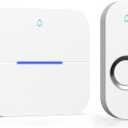 AIDA Lighted Wireless Doorbell for Home, Waterproof Battery Doorbell 1,000ft Range, 5 Volume Levels with 58 Doorbell Chimes & LED Flash (White, Doorbell with 1 Button & 1 Receiver)