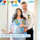 Boy Story Mom to Be Sash Baby Shower Decorations, It's a Boy Stroy Mommy to Be Sash Dad Corsage Set for Pregnant Mommy Dress Gift