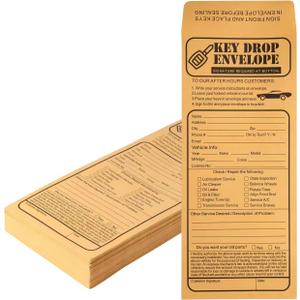 100 Pack Heavyweight Key Transfer Envelopes  Secure Adhesive Mailers for Auto Services (4.125"x9.5")