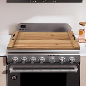 Decorative Stove Cover for Electric Stove Top & Gas Stove Top, Wood Noodle Board, Light Natural Stove Cover for Kitchen Counter Extension, Appliance Protection (29.53x22.05x2.56 Inches)