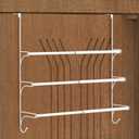 AULEDIO Adjustable Over The Door Triple Towel Rack with Hooks,White