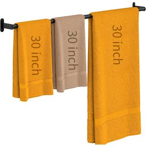 JUYSON Towel Bar for Bathroom 30 Inch Matte Black, Towel Racks for Bathroom Wall Mounted,Bathroom Accessories Stainless Steel Towel Rod Single Towel Holder Towel Hanger(Single Bar-Black, 30 in)