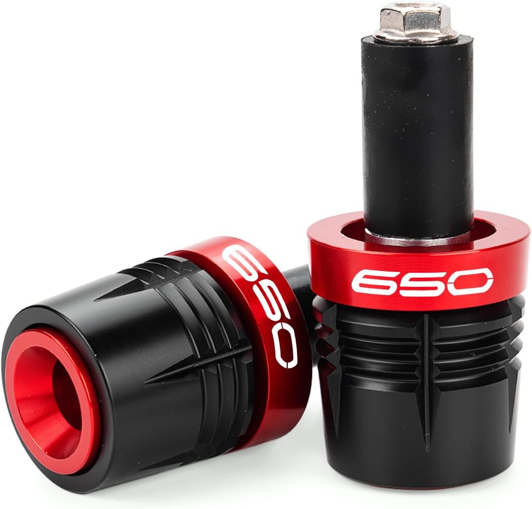 2 x Motorcycle Handle Bar Ends Grips Plug Sliders Handlebar Grips Cap Compatible with Ninja 650 650R Ninja650 2017-2023 2024 2025 Z650 Accessories (Red)