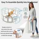 12Pcs Free Angle Plastic Dog Playpen, All-in-One Assemble Playpen Divider, Durable Safety Play Pen Indoors, Puppy, Cat, Small Animal (White, 78.74" × 39.37" × 23.6")