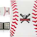 Baseball Card Binder - 9 Pocket Sports Card Binder Holds Gifts, Side Loading Baseball Cards Holders Organizer, Trading Cards Binders with Transparent Sleeves for 3"x4" Toploaders